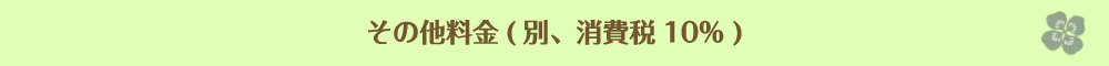 その他料金 (別、消費税10%)