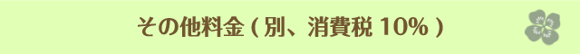 その他料金 (別、消費税10%)